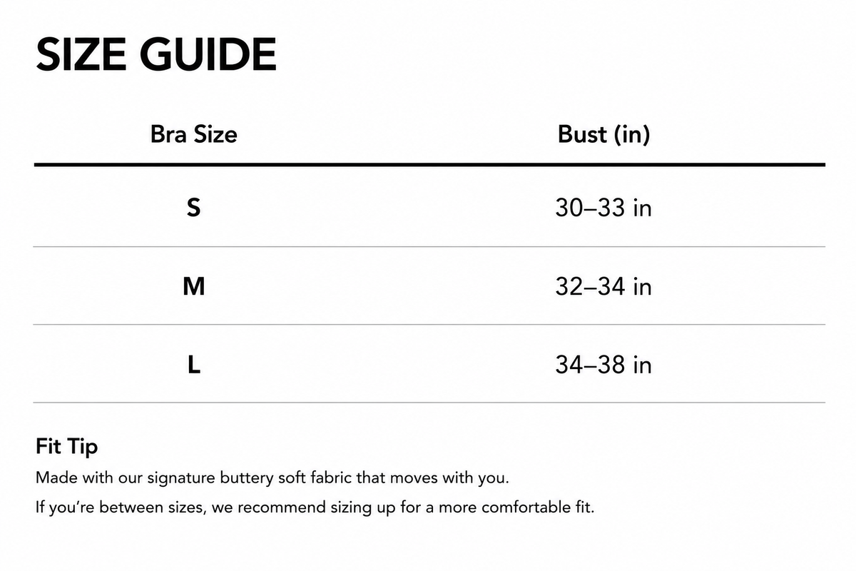 Size Guide - Getaway Triangle Halter Bra