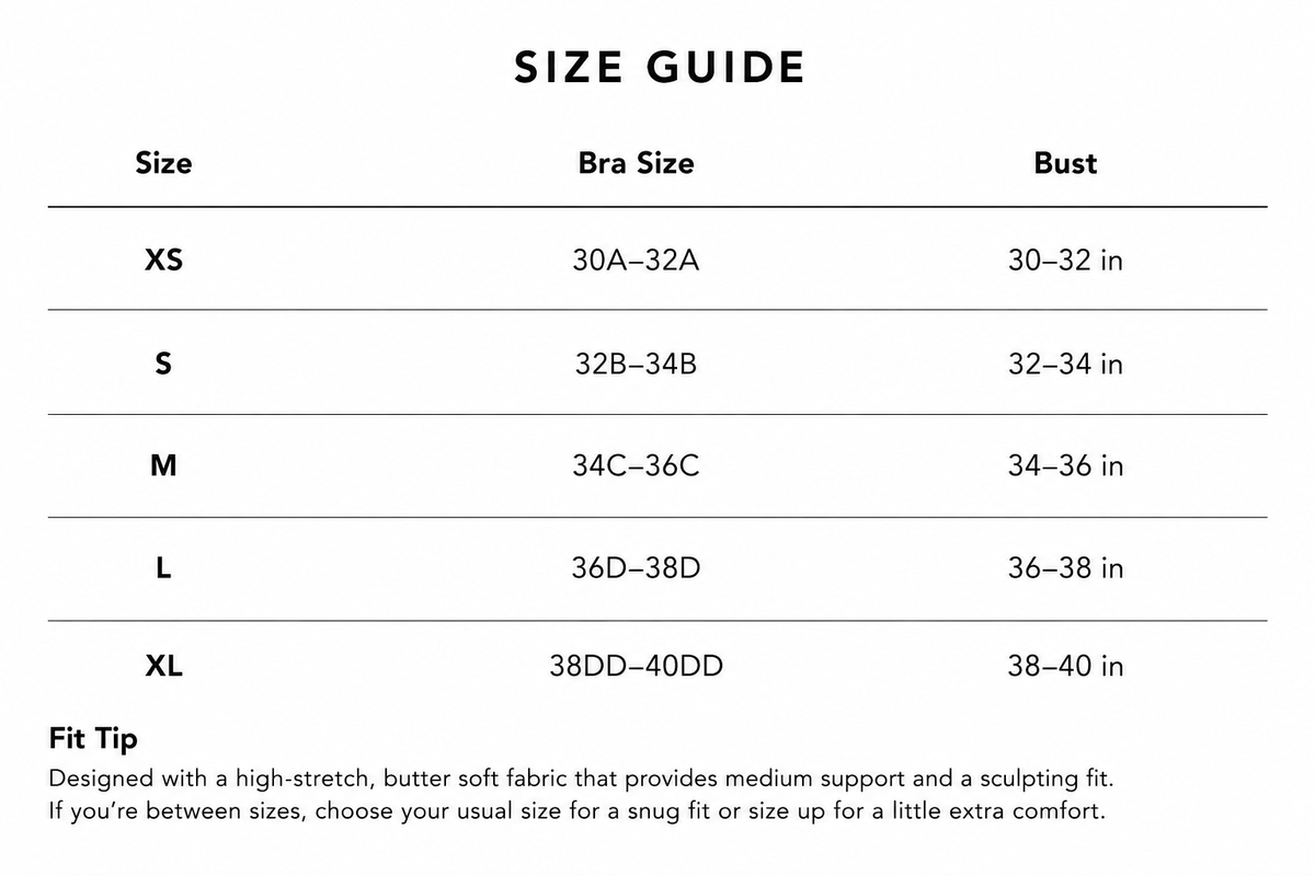 Size Guide - Berry Pop Backless Sports Bra