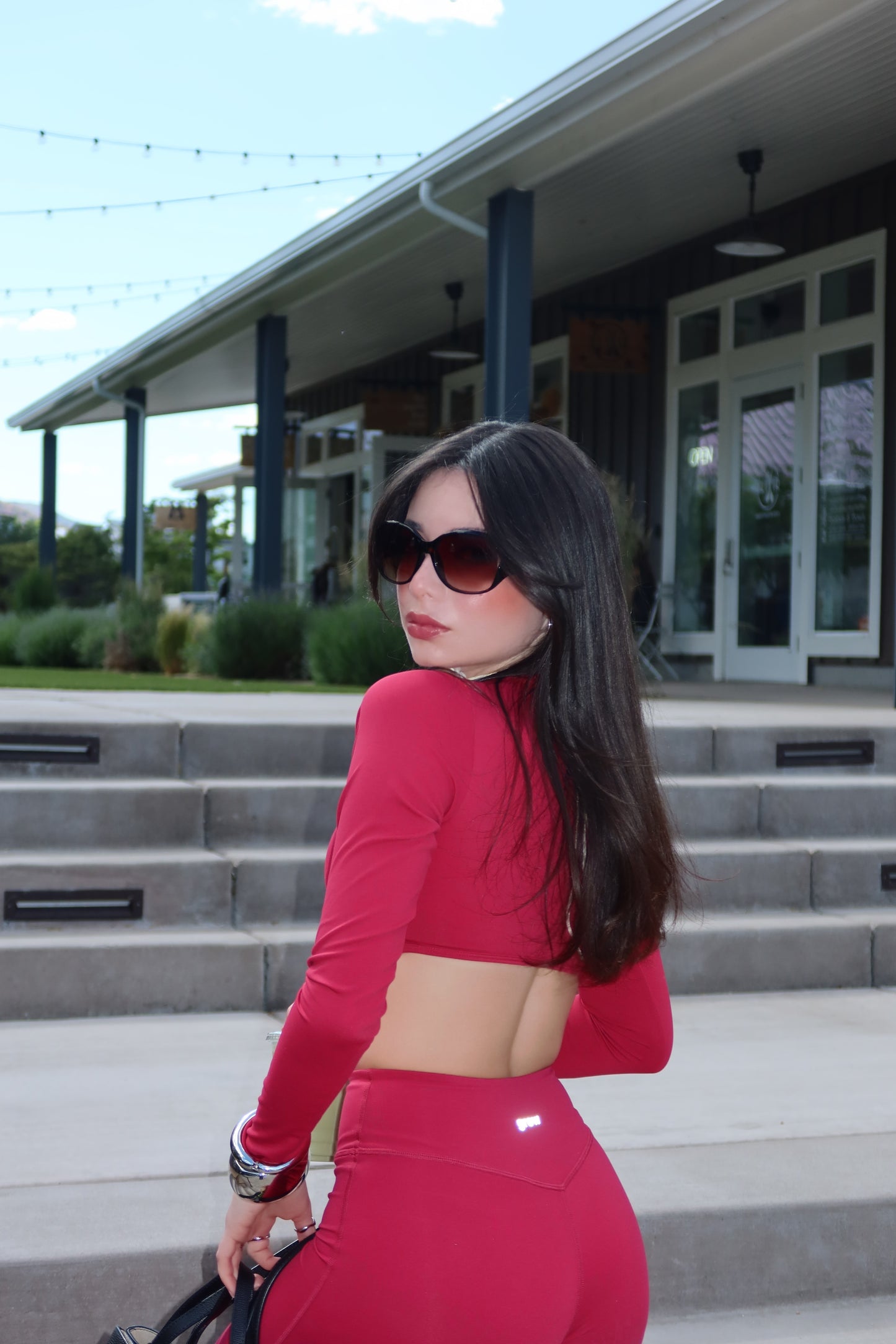 Cherry Noir High-Waisted Flare Legging